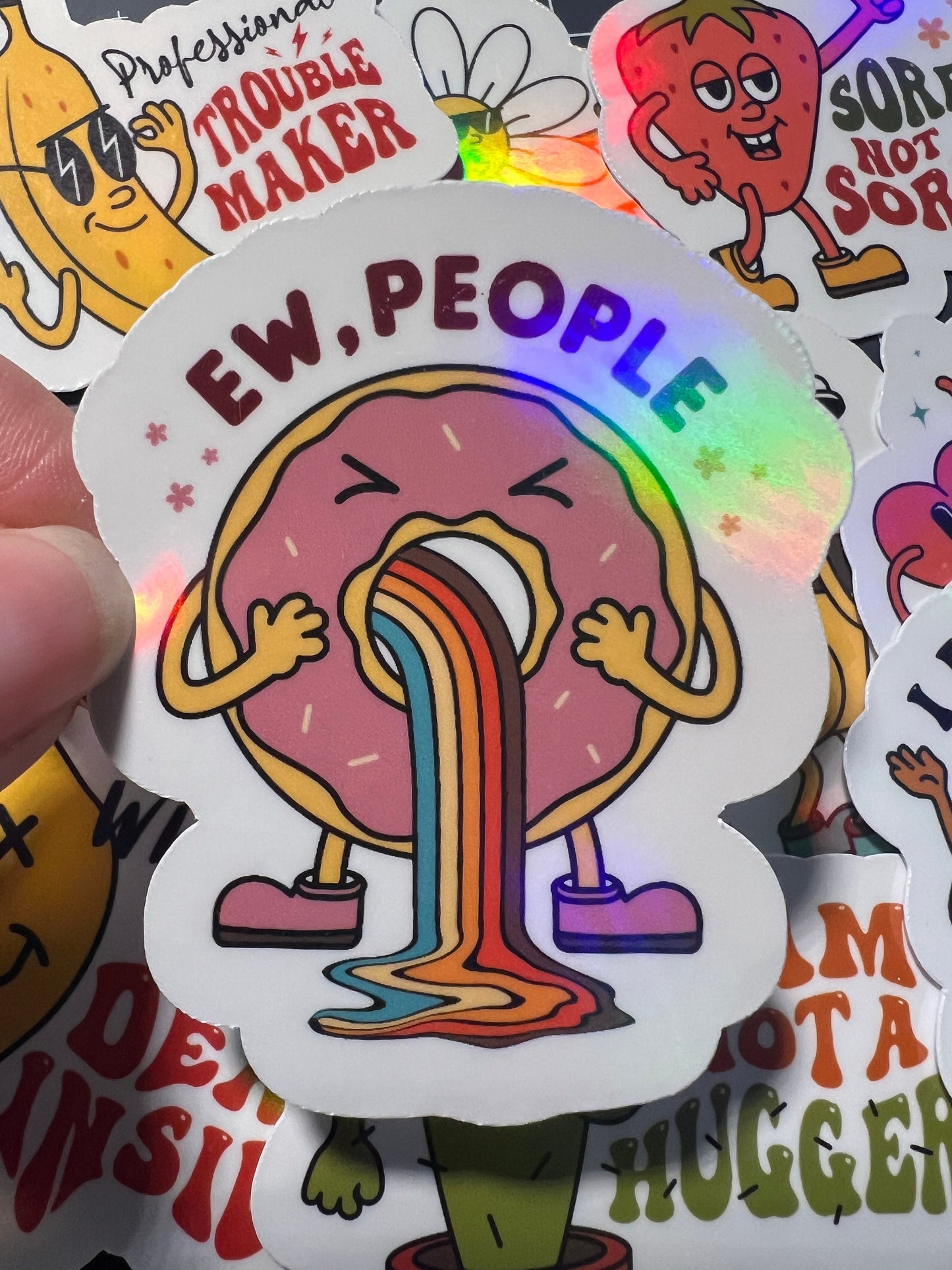 Funny Sarcastic Sticker Pack - 10 Stickers - Funny Sarcasm Stickers - Holographic Sticker Pack - Sarcastic Humorous Stickers