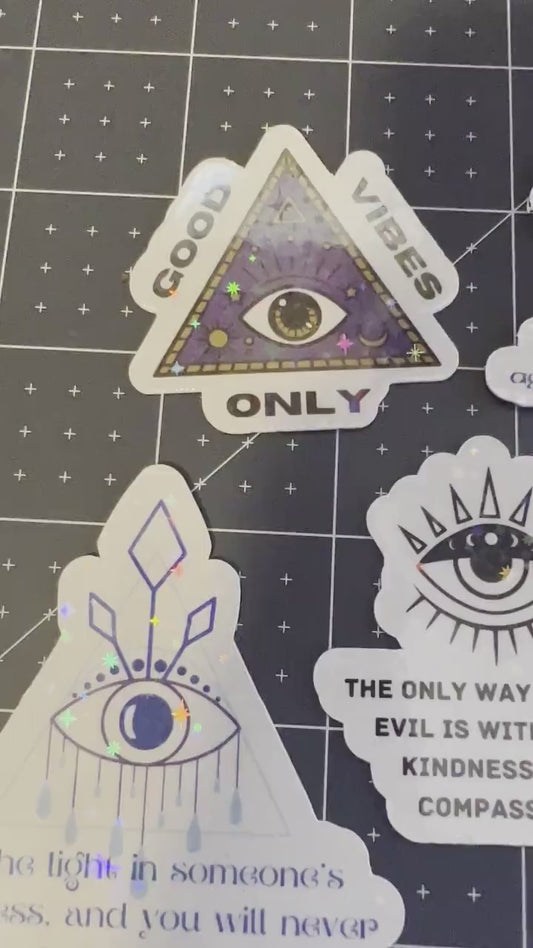 Evil Eye Sticker Pack Stickers with Evil Eye Evil Eye Gift Positive Quote Sticker Pack
