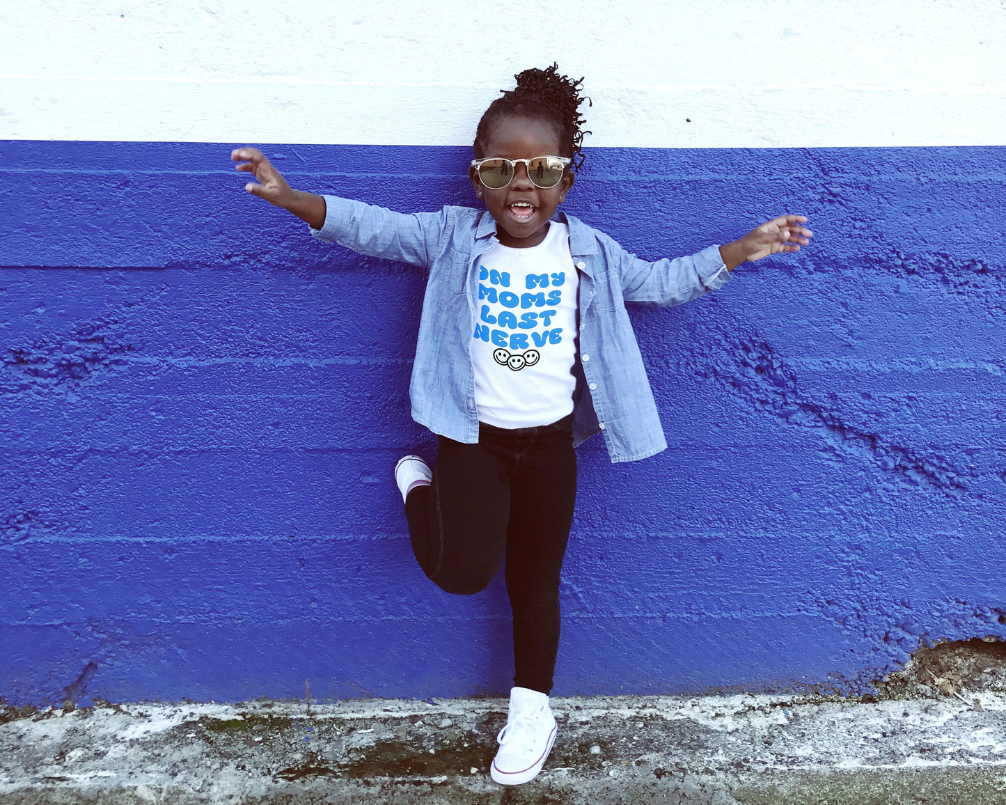 On Moms Last Nerve Shirts for Kids - Puff Vinyl Shirt