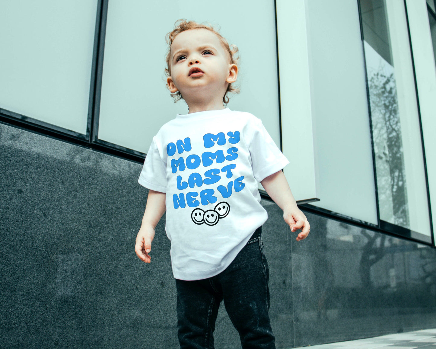 On Moms Last Nerve Shirts for Kids - Puff Vinyl Shirt
