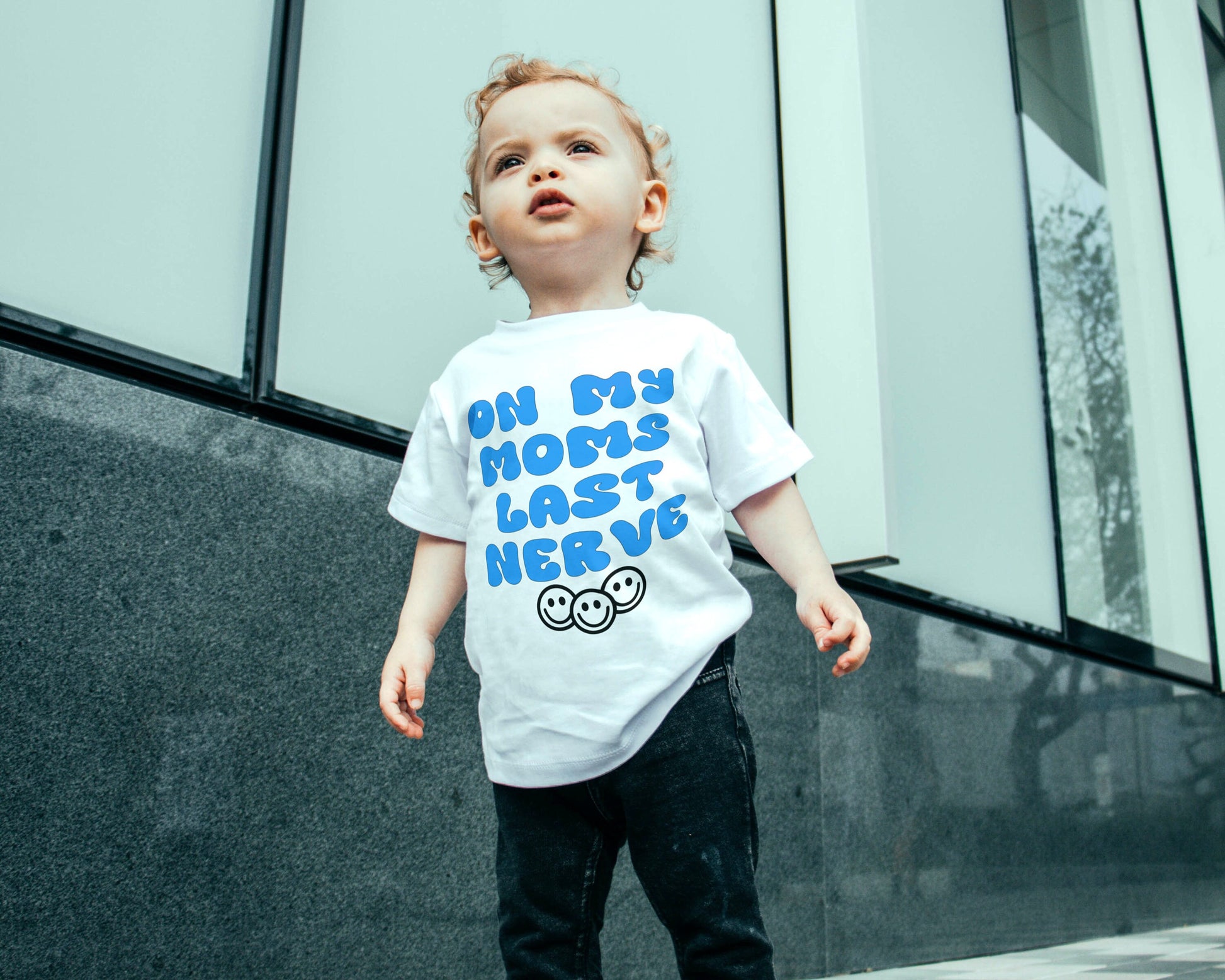 On Moms Last Nerve Shirts for Kids - Puff Vinyl Shirt