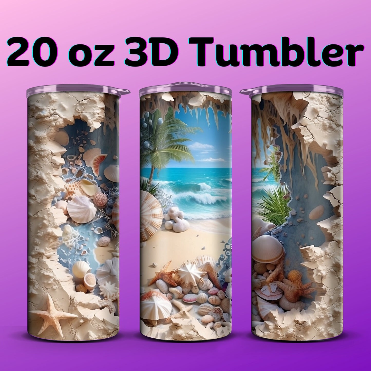 3D Beach Tumbler