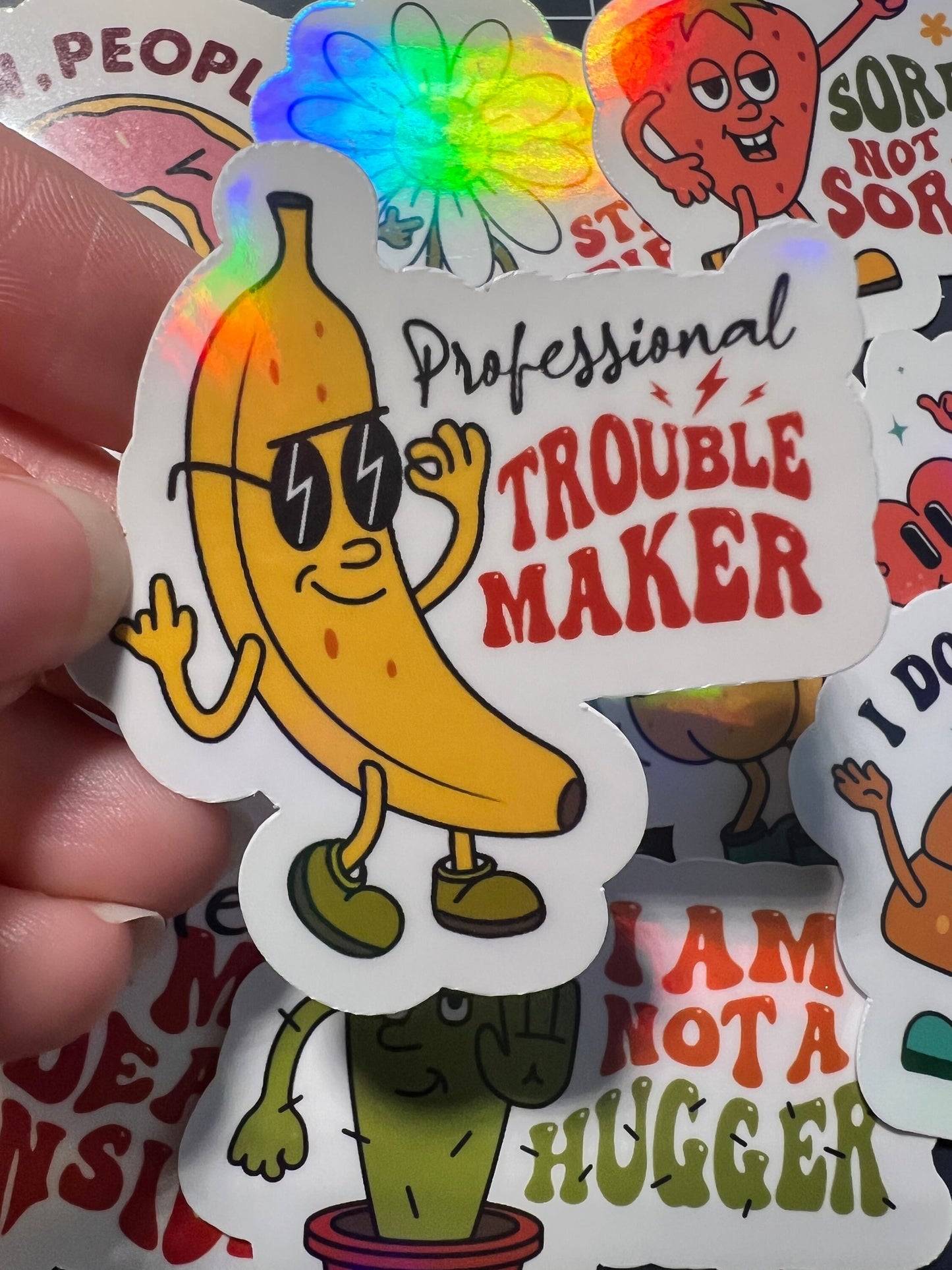 Funny Sarcastic Sticker Pack - 10 Stickers - Funny Sarcasm Stickers - Holographic Sticker Pack - Sarcastic Humorous Stickers