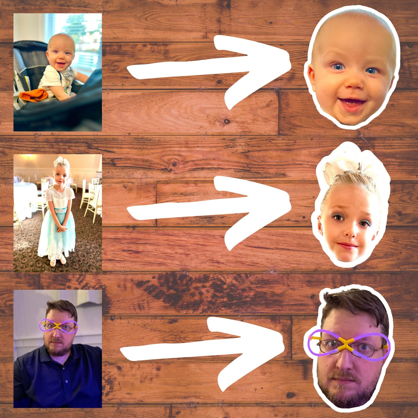 Custom Face Stickers - Personalized Face Stickers - Baby Stickers - Picture sticker - Pet stickers - Friend sticker