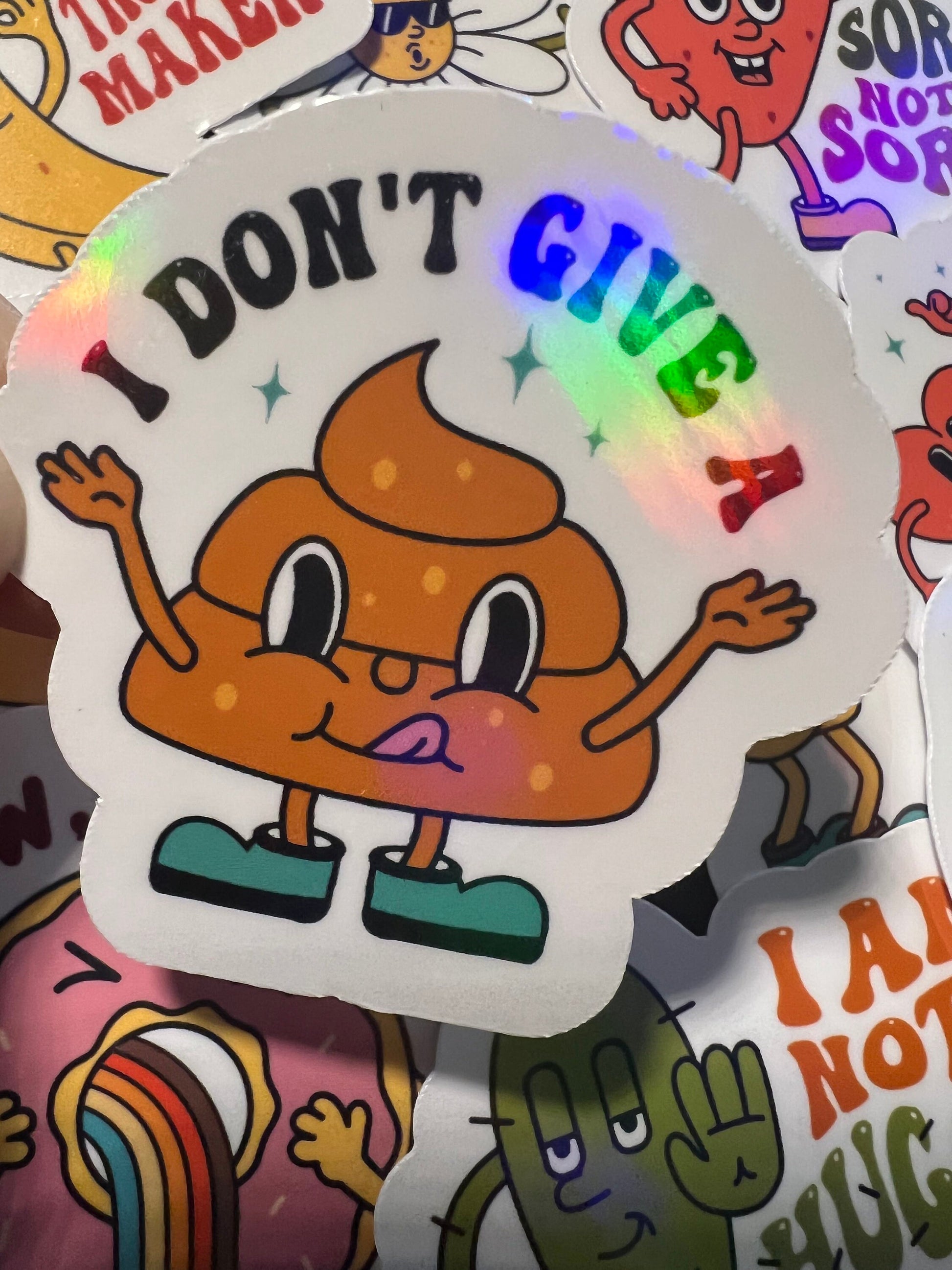 Funny Sarcastic Sticker Pack - 10 Stickers - Funny Sarcasm Stickers - Holographic Sticker Pack - Sarcastic Humorous Stickers
