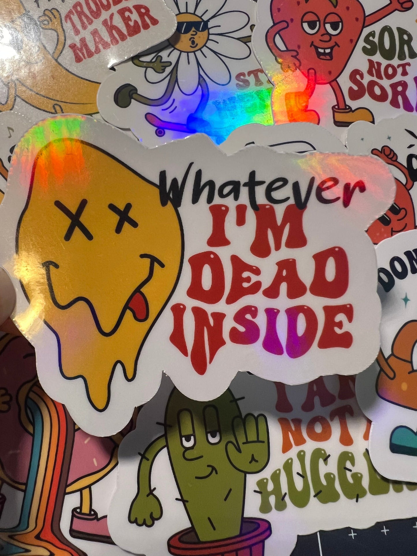 Funny Sarcastic Sticker Pack - 10 Stickers - Funny Sarcasm Stickers - Holographic Sticker Pack - Sarcastic Humorous Stickers