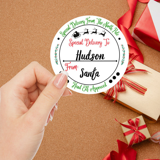 Custom Christmas Sticker - Kids Personalized Sticker from Santa - Santa Sticker - Christmas Sticker Sheet - Christmas Wrapping Sticker